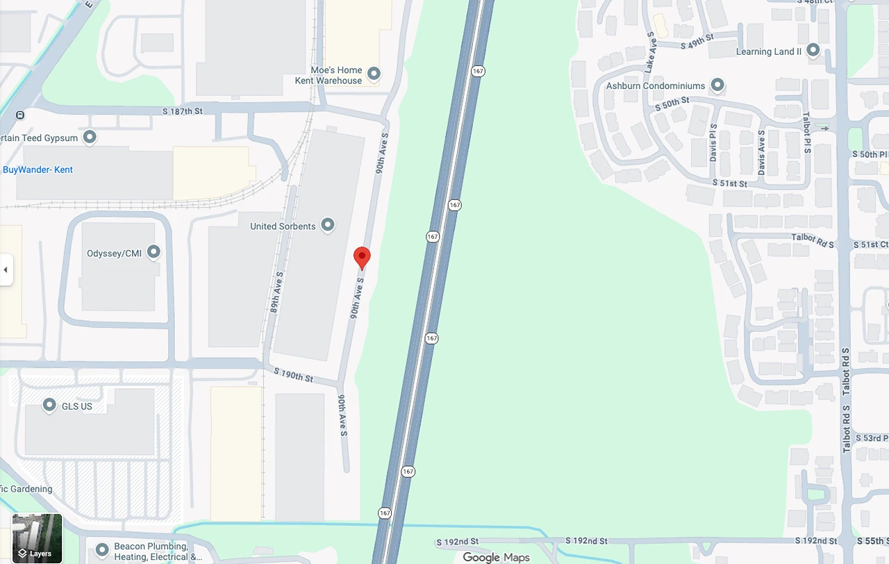 Map showing the Kent Buywander location