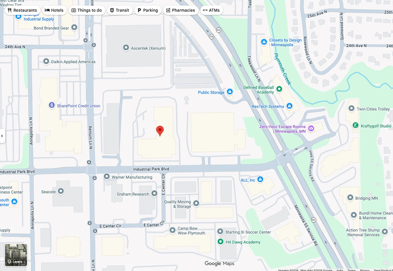 Map showing the Minneapolis Buywander location