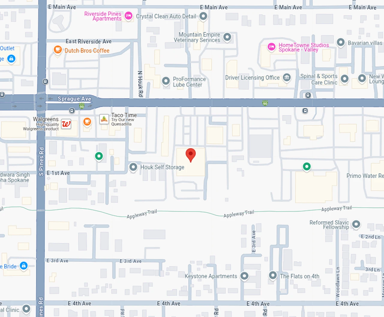 Map showing the Spokane Buywander location
